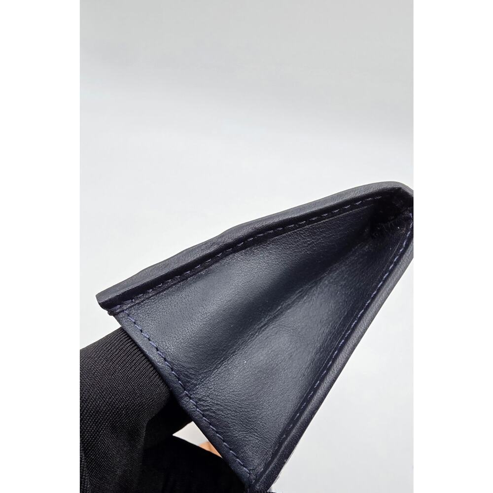 Coach Signature Long Flap Wallet Navy Blue Jacquard Leather Trim Clutch Wallet - Picture 14 of 15